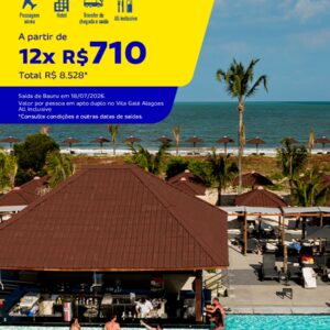 Vila Galé Alagoas saindo de Bauru: resort all inclusive 8 dias