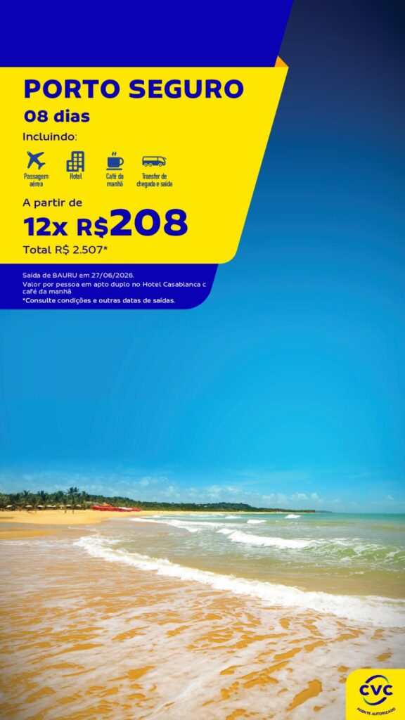 Pacote Porto Seguro 8 Dias com Aéreo + Hotel – Saída de Bauru